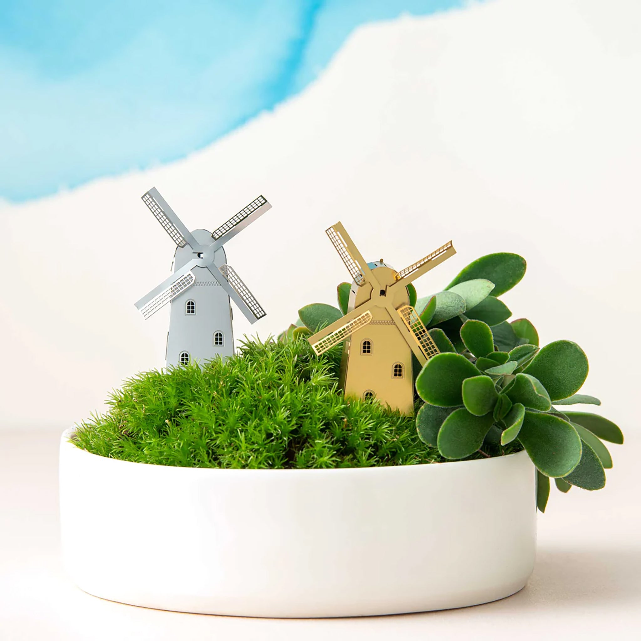 Brass Mini Model Windmill – London Terrariums
